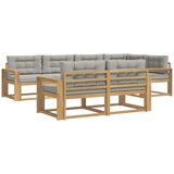 vidaXL Zunanja garnitura za sedenje 6 pcs Bela in svetlo siva, (5000279809) | Shoptok.si