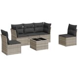  6-dijelni set vrtnih sofa od poliratana s jastucima svjetlosivi | shoptok.hr