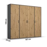 Modern Living Omara S Klasičnimi Vrati Voyager, Barva Hrasta, Siva | Shoptok.si