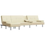  Kutna garnitura na razvlačenje krem 255x140x70 cm umjetna koža | shoptok.hr