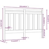  Uzglavlje za krevet crno 156 x 4 x 100 cm od masivne borovine | shoptok.hr