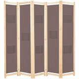 vidaXL Paravan 5-delni 200x170x4 cm rjavo blago Cene
