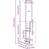 vidaXL Lekarniška omara bela 30x41x174,5 cm iverna plošča | Shoptok.si