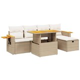 vidaXL 6-dijelni set vrtnih sofa s jastucima bež od poliratana | shoptok.hr