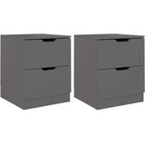  Nočna omarica 2 kosa siva 40x40x50 cm iverna plošča, (20732440) | Shoptok.si