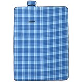 vidaXL Deka za piknik sklopiva plava karirana 200 x 150 cm baršunasta | shoptok.hr