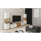 MID.YOU Dnevni Regal Berlin Iii, Barva Hrasta, Osvetlitev, 3-Delni | Shoptok.si