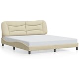 Maison Chic Posteljni okvir - Dvoposteljna postelja - Zakonska postelja brez vzmetnice krem 180x200 cm blago-J3970, (21773463) | Shoptok.si