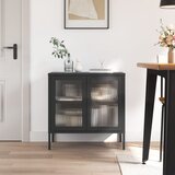 vidaXL Komoda crna 70 x 35 x 70 cm od stakla i čelika | shoptok.hr
