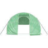 vidaXL Rastlinjak z jeklenim ogrodjem zelen 24 m² 8x3x2 m | Shoptok.si