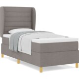  Postelja s vzmetnico Taupe 90x200 cm Tkanina, (22051876) | Shoptok.si