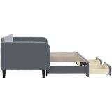 vidaXL Izvlečna dnevna postelja s predali temno siva 90x200 cm žamet | Shoptok.si