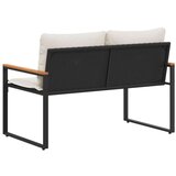  Klupa s jastukom Crna i krem-bijela 115 x 65 x 72 cm Ratan | shoptok.hr
