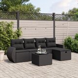 vidaXL 6-dijelni set vrtnih sofa s jastucima crni od poliratana | shoptok.hr