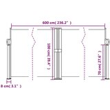 vidaXL Uvlačiva bočna tenda 100 x 600 cm crna | shoptok.hr