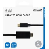 Deltaco Kabel USB-C na HDMI 4K UHD, Pozlaćen, 1m, Crni | shoptok.hr