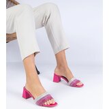 Gemre Pink elegant heeled flip-flops with rhinestones Maritto | Shoptok.si