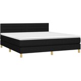  Krevet box spring s madracem LED crni 160x200 cm od tkanine | shoptok.hr