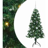 vidaXL Kotično umetno božično drevo Zelena 150 cm PVC in kovina | Shoptok.si