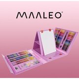 Maaleo likovni set za djecu u ružičastom koferu sa stalkom za crtanje, 208 dijelova | shoptok.hr