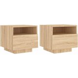  Noćni ormarići s LED svjetlima 2 kom boja hrasta 40x39x37 cm | shoptok.hr