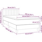 Krevet box spring s madracem LED svjetlosivi 90x200 cm tkanina | Eponuda.com