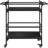  Kuhinjska kolica crna 82 x 40 x 78,5 cm od konstruiranog drva | shoptok.hr
