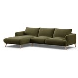 Micadoni Zelena žametna kotna sedežna garnitura (levi kot/z ležalnikom) Naomi – | Shoptok.si