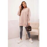 Kesi Women's cotton sweatshirt with a wide hem beige | shoptok.hr