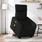 vidaXL Električni masažni naslanjač s funkcijo vstajanja črn | Shoptok.si