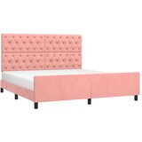 Posteljni okvir z vzglavjem roza 160x200 cm žamet, (20903487) | Shoptok.si