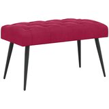  Klupa s gumbastim tkanjem Vinska crvena 80 x 40 x 46 cm Baršun | shoptok.hr