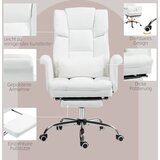  Ergonomska uredska stolica podesiva visina 48-56 cm naslon za leđa oslonac za noge bijela | shoptok.hr