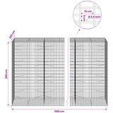  Gabion s žicom debljine 3,5 mm i mrežom 5x10 cm 1100x100x200 cm | shoptok.hr