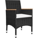  3-dijelni bistro set od poliratana i bagremovog drva crni | shoptok.hr