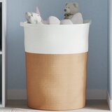 vidaXL Košara za pohranu smeđe-bijela Ø 49 x 65 cm pamučna | shoptok.hr