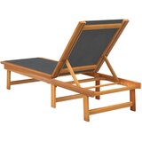  Ležaljke za sunčanje 2 kom crne od drva bagrema i tekstilena | shoptok.hr
