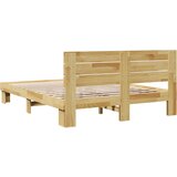  Okvir kreveta uzglavljem bez madraca 135x190 cm puno drvo hrast | shoptok.hr