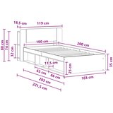  Okvir kreveta s pohranom s uzglavljem Staro drvo 100 x 200 cm | shoptok.hr