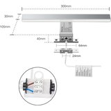 AOUROW LED svetilka za kopalniško ogledalo - 30 cm | Shoptok.si