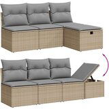  7-dijelni set vrtnih sofa s jastucima bež od poliratana | shoptok.hr