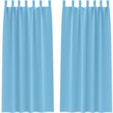  Zavjese 2 pcs Svijetlo plava 260 x 140 cm Poliester | shoptok.hr
