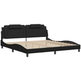vidaXL Posteljni okvir z vzglavjem črn 200x200 cm umetno usnje, (21094934) | Shoptok.si
