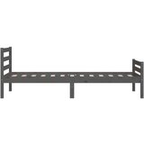  Posteljni okvir siv iz trdnega lesa 100x200 cm, (20685053) | Shoptok.si
