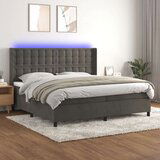  Box spring s madracem LED tamnosivi 200x200 cm baršun | shoptok.hr