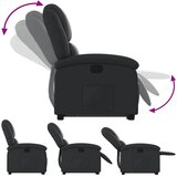  Naslonjač na podizanje od prave kože crni | shoptok.hr