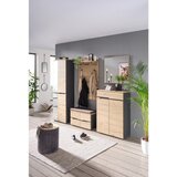 Mömax Garderobna Omara Memphis, Hrast, Temno Siva, Ogledalo | Shoptok.si