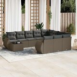  11-dijelni set vrtnih sofa poliratan s jastucima svijetlosivi | shoptok.hr