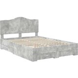  Konstrukcija postelje z vzglavjem Betonsko siva 150 x 200 cm, (5000102440) | Shoptok.si