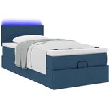 vidaXL Otomanski posteljni okvir z vzmetnico moder 90x190 cm blago, (21610749) | Shoptok.si